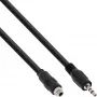 Cable adaptador de audio InLine, conector macho/hembra estéreo de 3,5 mm con rosca, 0,6 m
