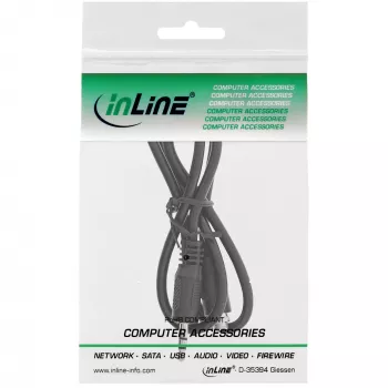 Cable adaptador de audio InLine, conector macho/hembra estéreo de 3,5 mm con rosca, 0,6 m