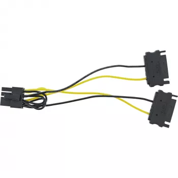 Cable adaptador de corriente InLine, 2 conectores macho SATA / conector macho PCI-Express de 8 pines, 0,15 m
