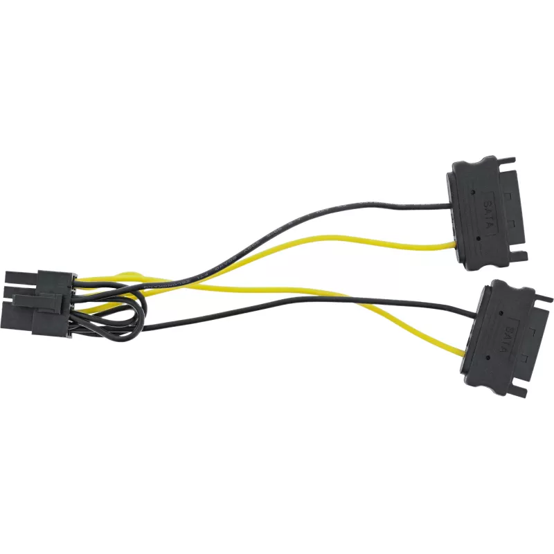 Cable adaptador de corriente InLine, 2 conectores macho SATA / conector macho PCI-Express de 8 pines, 0,15 m