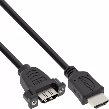 Adaptador HDMI 4K2K Type-A macho / A hembra con brida 0,6 m InLine 17500B