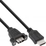 Adaptador HDMI 4K2K Type-A macho / A hembra con brida 0,6 m InLine 17500B