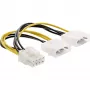 Cable adaptador de corriente InLine, 2 conectores macho de 5,25 pulgadas / conector macho PCI-Express de 8 pines, 0,15 m