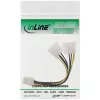 Cable adaptador de corriente InLine, 2 conectores macho de 5,25 pulgadas / conector macho PCI-Express de 8 pines, 0,15 m