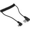 Set de carga para coche InLine USB DUAL+, fuente de alimentación con cable en espiral de 1 m