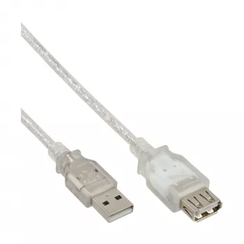 Cable de extensión USB 2.0 Type-A M/H InLine 34650 0,5 m transparente