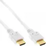 Cable HDMI High Speed con Ethernet InLine, M/M, blanco, contactos dorados, 2 m