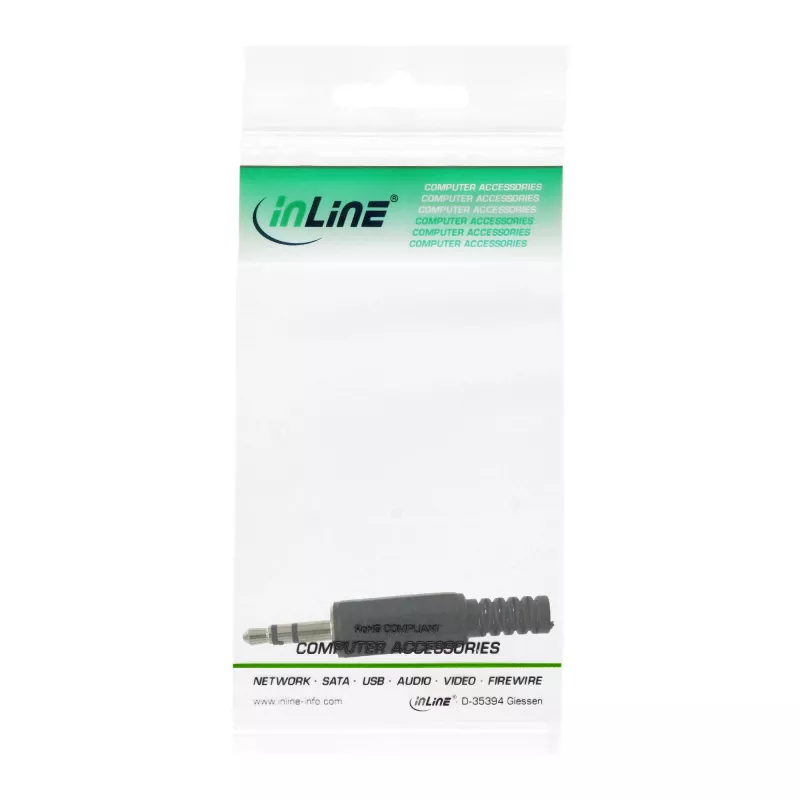 Conector macho estéreo de audio de 3,5 mm InLine 99100 versión para soldar