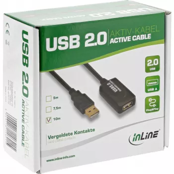InLine Cable activo amplificador de señal USB 2.0 Type-A macho / A hembra, 25 m