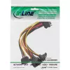 InLine Cable de alimentación SATA 1 a 4 hembra / 4x SATA macho en ángulo con bloqueos 0,15 m