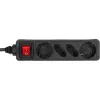 InLine Regleta de enchufes, 4 tomas, 2x CEE7/3 + 2x Euro CEE 7/16, negra, 3 m