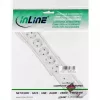 InLine Regleta de enchufes CEE 7/3, 6 tomas, protección contra sobretensiones, interruptor, blanca