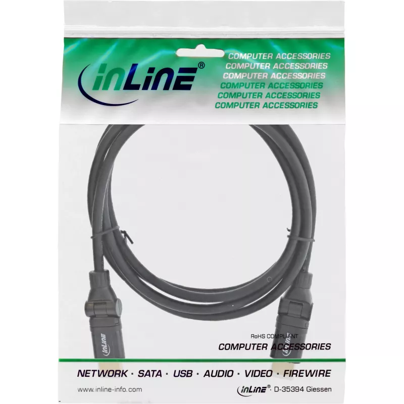 InLine Cable HDMI High Speed giratorio, con Eth., AM/AM, negro, contactos dorados, 2m