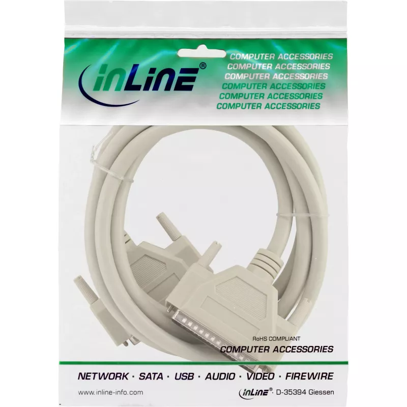 InLine Cable alargador serie 37 pines DB37 macho / macho directo 1m