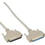 InLine Cable alargador serie DB37 macho/hembra moldeado directo gris 1m