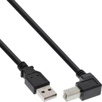 InLine Cable USB 2.0 en ángulo Type-A macho / B macho, negro, 0,5 m