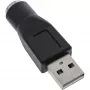 Adaptador USB InLine conector macho Type-A a conector hembra MD6 conector hembra PS/2
