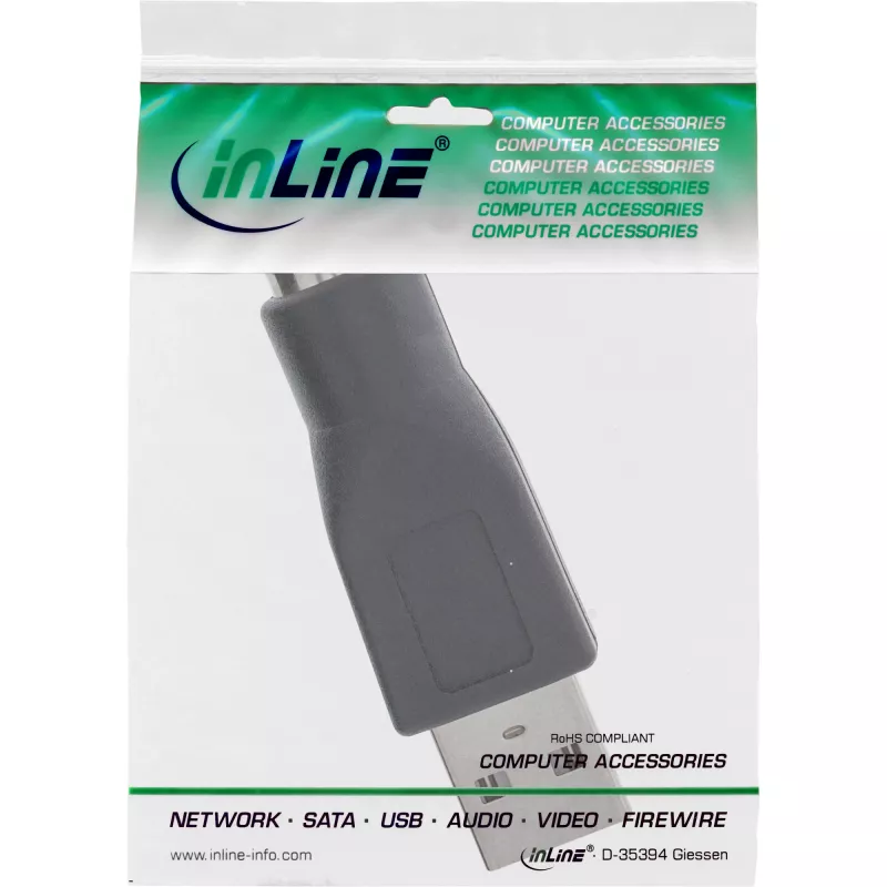 Adaptador USB InLine conector macho Type-A a conector hembra MD6 conector hembra PS/2