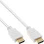 Cable High Speed HDMI con Ethernet InLine, M/M, blanco, contactos dorados, 3 m