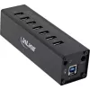 Hub USB 3.0 InLine, 7 puertos, carcasa de aluminio, con fuente de alimentación 2,5A
