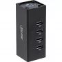 Hub USB 3.0 InLine, 4 puertos, carcasa de aluminio, con fuente de alimentación 2,5A
