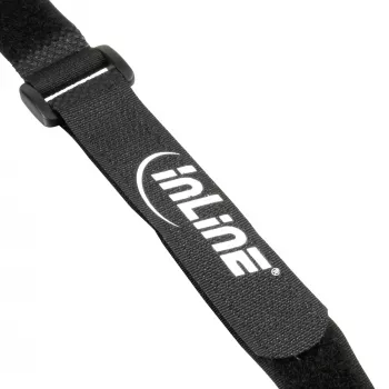 Bridas de cable con velcro InLine 20×300 mm, nailon, pack de 10, negro