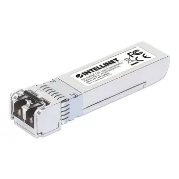 Módulo transceptor Intellinet óptico, 10 Gigabit Fiber SFP+, 10GBase-SR (LC) puerto multimodo, 300 m, longitud de onda 850 nm, Ethernet, fibra óptica, compatible con HPE, corresponde a HPE J9150A / J9150D / JD092A / JD092B, tres años de garantía