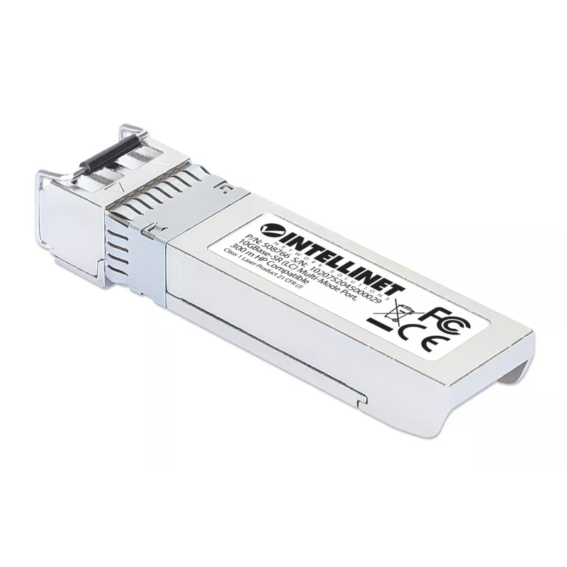 Módulo transceptor Intellinet óptico, 10 Gigabit Fiber SFP+, 10GBase-SR (LC) puerto multimodo, 300 m, longitud de onda 850 nm, Ethernet, fibra óptica, compatible con HPE, corresponde a HPE J9150A / J9150D / JD092A / JD092B, tres años de garantía