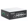 Intellinet 508278 switch industrial de 8 puertos Gigabit Ethernet PoE+ L2+ gestionado por web, 2x SFP, 30 W por puerto, carril DIN, de -40 a 85 °C, IP30, sin ventilador
