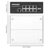 Intellinet 508278 switch industrial de 8 puertos Gigabit Ethernet PoE+ L2+ gestionado por web, 2x SFP, 30 W por puerto, carril DIN, de -40 a 85 °C, IP30, sin ventilador