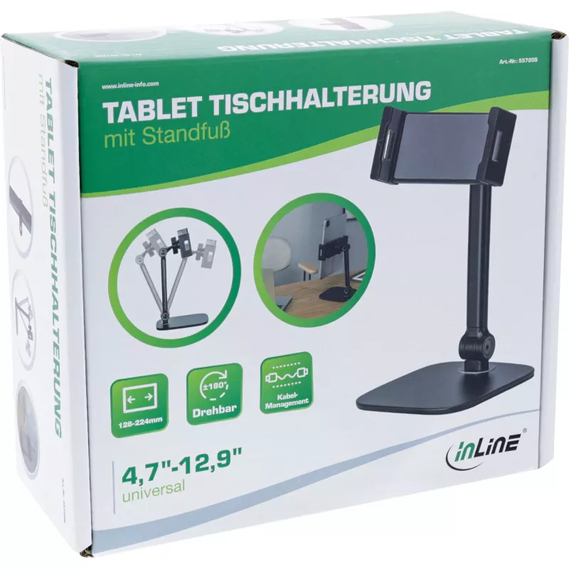 Soporte de mesa para tablet InLine con base, hasta 12,9
