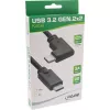 Cable USB 3.2 Gen.2 InLine, USB-C macho/macho en ángulo, negro, 2 m