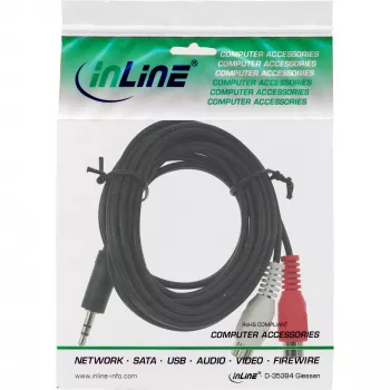 Cable de audio 2x conector hembra RCA / conector estéreo 3,5 mm, 5 m InLine 89941D