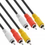 Cable AV InLine 3x conector RCA macho/macho 2 m, 3 x RCA, 2 m, negro