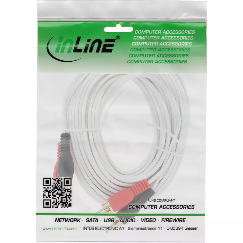 Cable RCA InLine 2x conector RCA macho/macho dorado 7 m