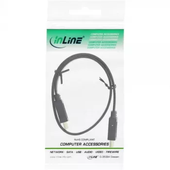 Cable HDMI plano InLine High Speed con Ethernet dorado negro 0,5 m