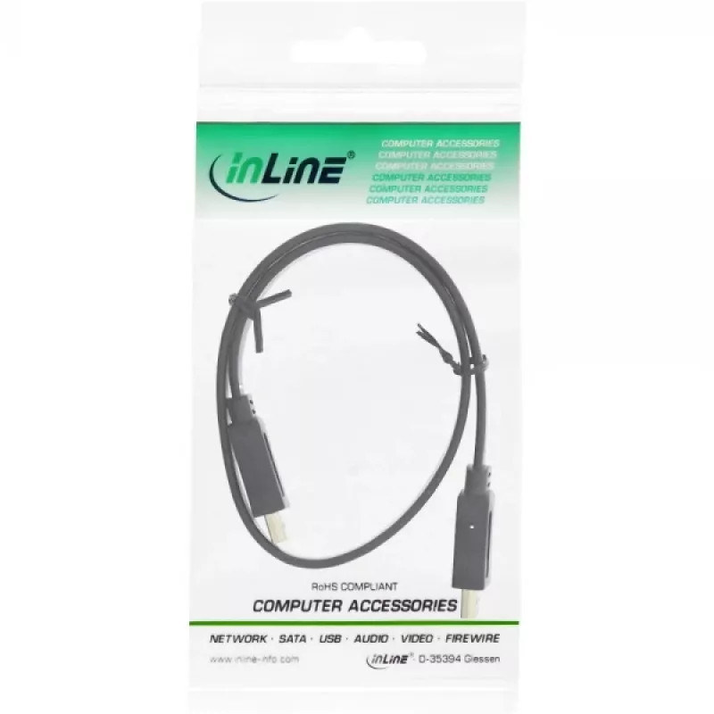 Cable HDMI plano InLine High Speed con Ethernet dorado negro 0,5 m