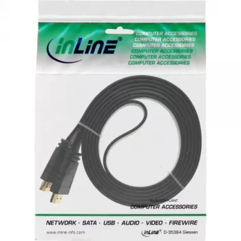 Cable HDMI plano InLine High Speed con Ethernet dorado negro 7,5 m