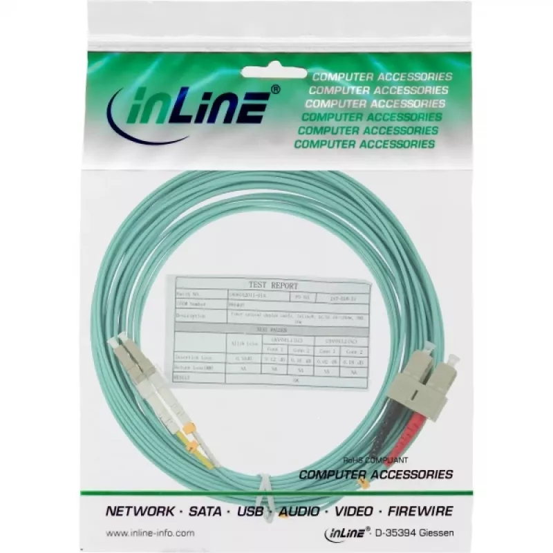 Cable de fibra óptica dúplex LC/SC InLine 88642O 50/125µm OM3 2m