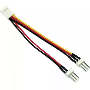 Cable en Y adaptador para ventilador InLine 3pin Molex conector hembra / 2x 3pin Molex conector macho 100 uds.