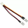 Cable en Y adaptador para ventilador InLine 3pin Molex conector hembra / 2x 3pin Molex conector macho 100 uds.