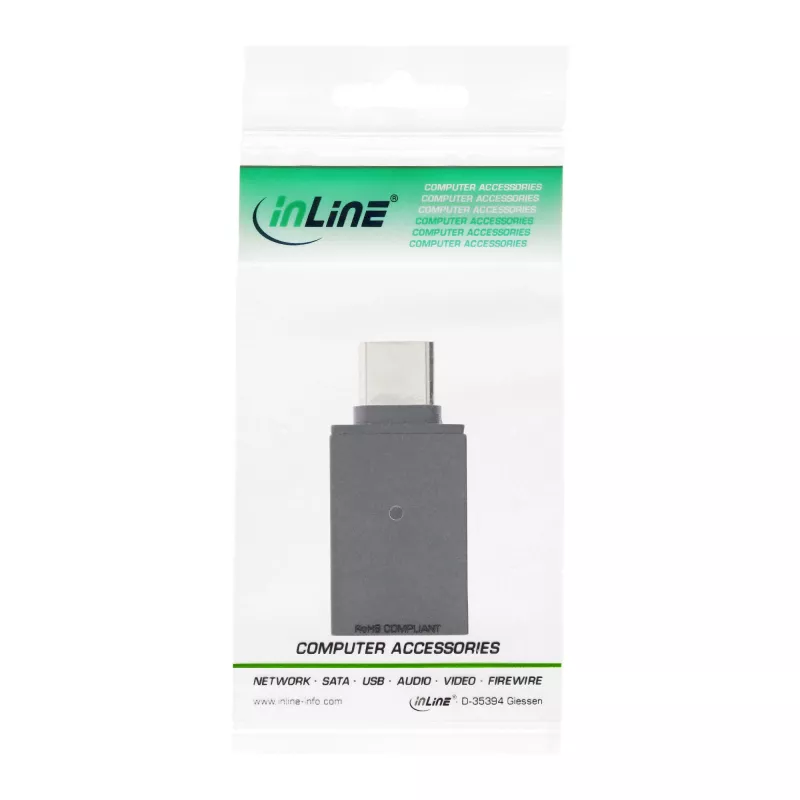 Adaptador USB 3.2 Gen.2 InLine, USB-C macho a USB-A hembra, OTG