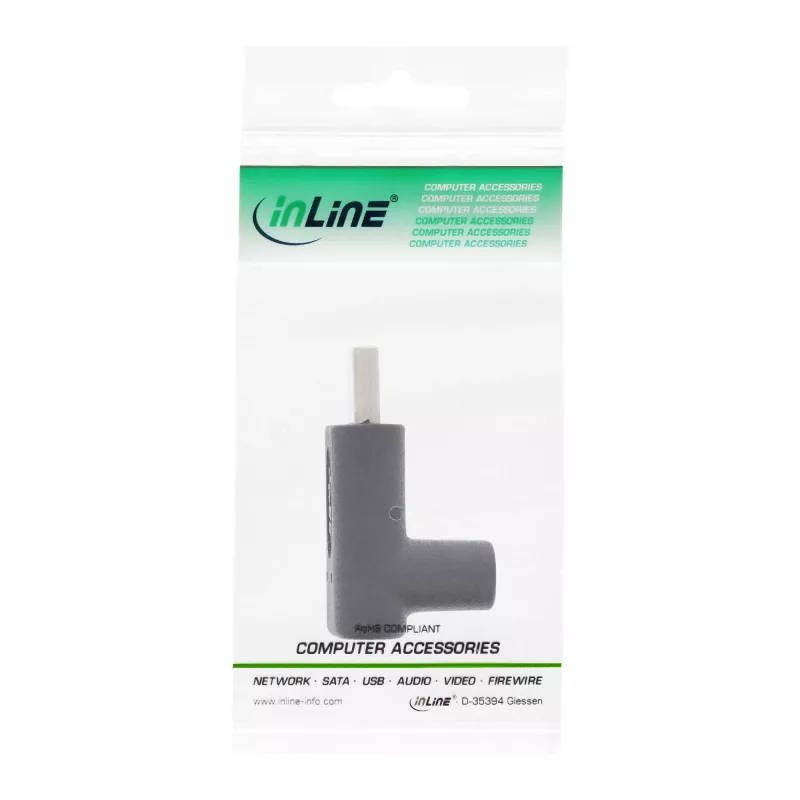 Adaptador USB 3.2 Gen.2 InLine 35807 USB-C macho a C hembra arriba/abajo en ángulo