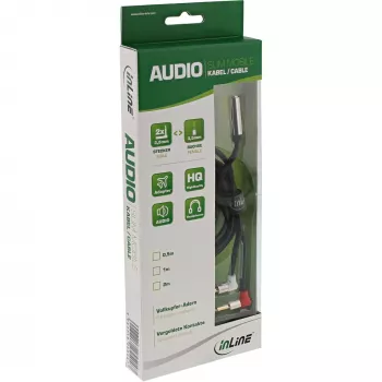 Cable slim para asiento de avión con audio InLine 2x 3,5 mm conector macho a 1x conector hembra, 0,15 m