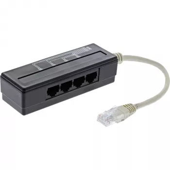 Divisor de puerto telefónico 4 vías InLine, RJ45 macho a 4x RJ45 hembra, 0,15 m