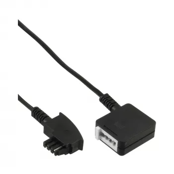 Cable alargador telefónico InLine TAE-F 15m Negro