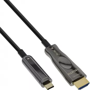 Cable USB Display AOC InLine, USB-C macho a HDMI macho (DP Alt Mode), 50m