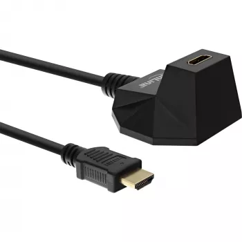Estación HDMI InLine, cable HS HDMI con Ethernet, M/H, negro, contactos dorados, 1m