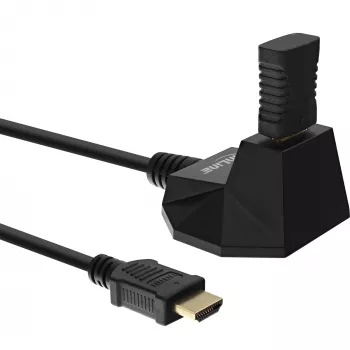 Estación HDMI InLine, cable HS HDMI con Ethernet, M/H, negro, contactos dorados, 1m