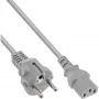 Cable de alimentación InLine, CEE 7/7 recto / 3 polos IEC C13 macho, gris, 5 m